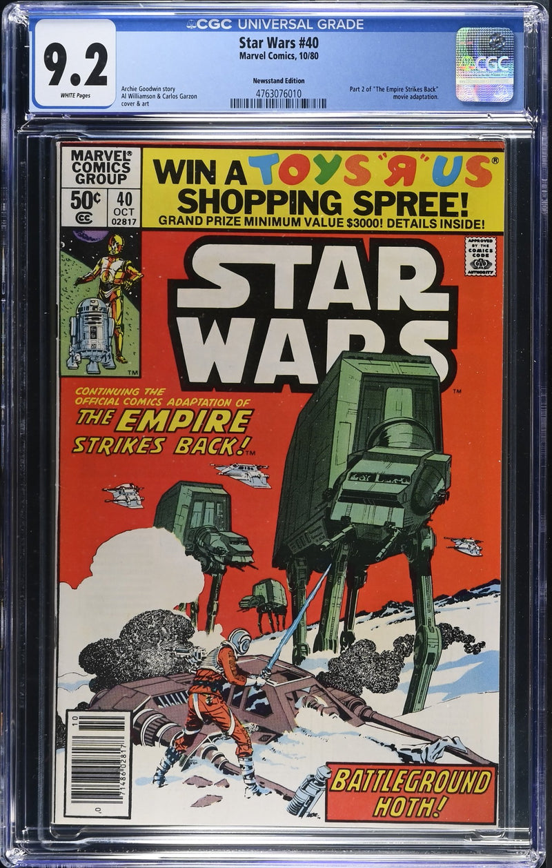 CGC UNIVERSAL GRADE 9.2 Star Wars #40 10/80
