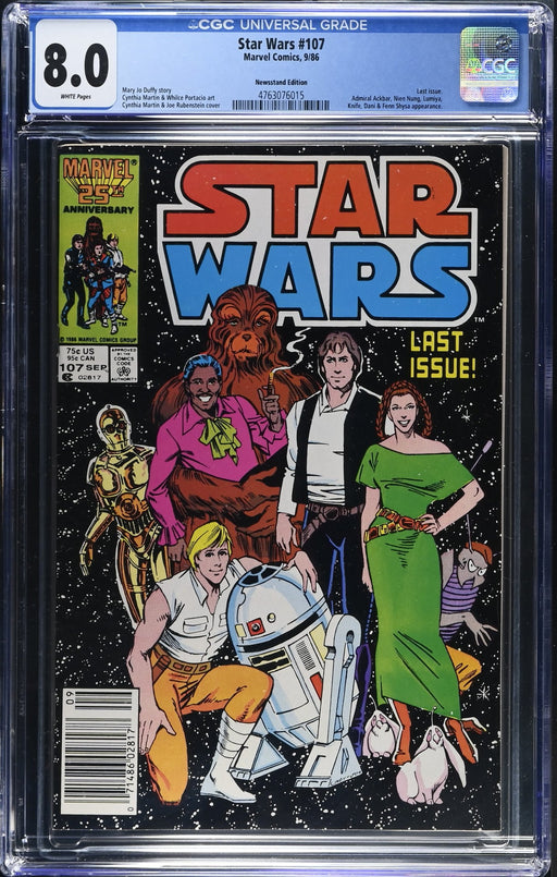 CGC UNIVERSAL GRADE 8.0 Star Wars #107 9/86