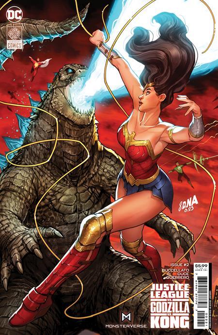 JUSTICE LEAGUE VS GODZILLA VS KONG #2 CVR B DAVID NAKAYAMA WONDER WOMAN CONNECTING CARD STOCK VAR (OF 7)