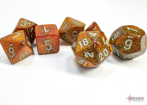 Chessex Glitter Gold/silver Polyhedral 7-Dice Set