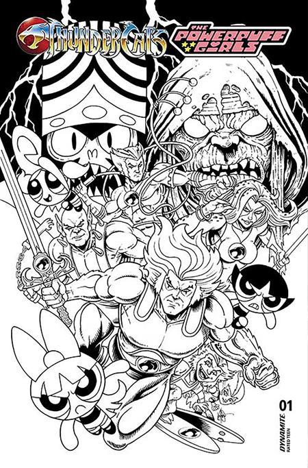 THUNDERCATS POWERPUFF GIRLS #1 CVR O INC 1:5 KEN HAESER LINE ART FOC BONUS VAR 1:5 INCV