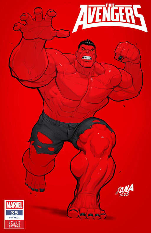 AVENGERS #35 DAVID NAKAYAMA COLOR BLOCK RED VAR CVR B