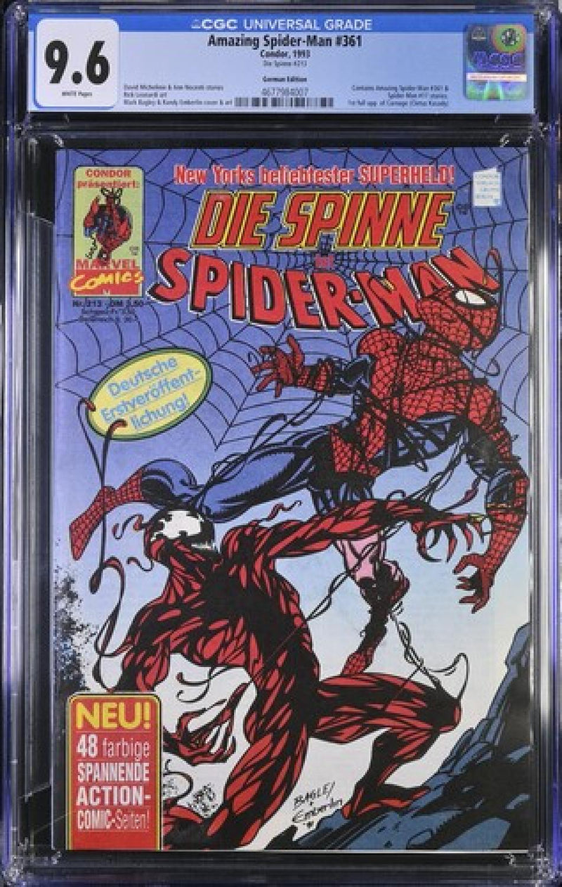 CGC UNIVERSAL GRADE 9.6 AMAZING SPIDER-MAN #361 GERMAN EDITION