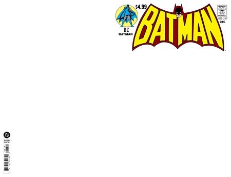 BATMAN #227 FACSIMILE EDITION CVR B BLANK CARD STOCK VAR