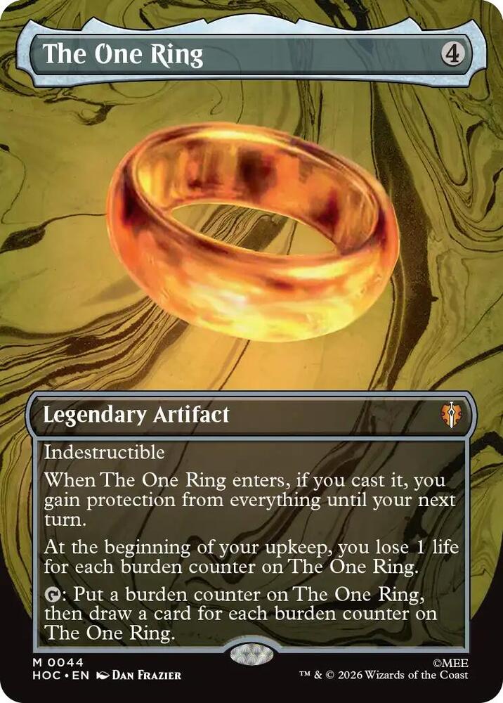 MTG Single - The One Ring Borderless Foil Raw The Hobbit: Eternal Legal