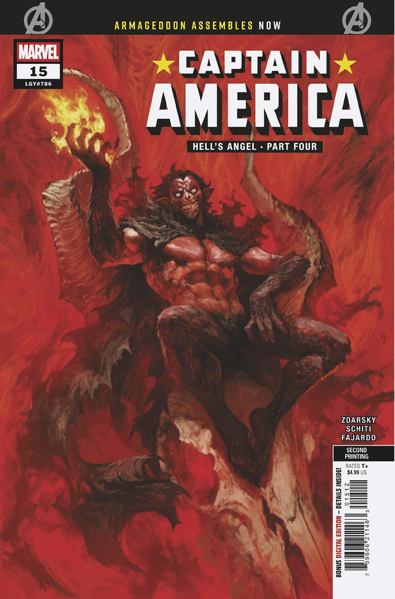 CAPTAIN AMERICA #15 SKAN 2ND PRINTING CVR ARM CVR A