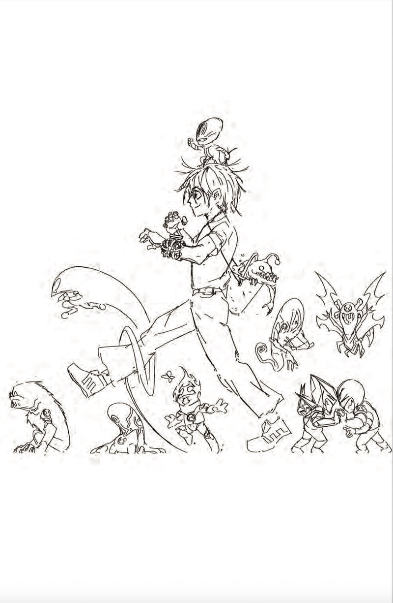 BEN 10 #2 CVR ZJ DYNAMITE COM LUCAS LEE GARZA LINE ART BW VIRGIN VAR