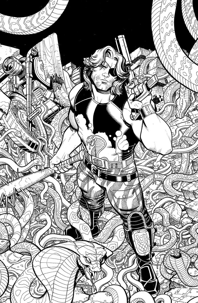 ESCAPE FROM NEW YORK ESCAPE FROM CHICAGO #1 2ND PTG CVR B NICK BRADSHAW JIM CHARALAMPIDIS BW VAR