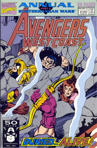 Avengers West Coast Annual 1990 #6 Direct ed. - back issue - $5.00