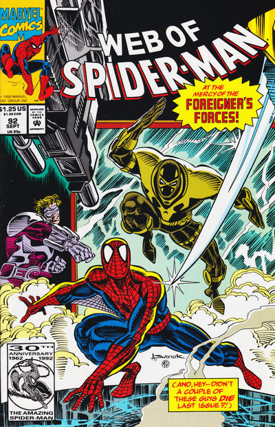 Web of Spider-Man 1985 #92 Direct ed. - back issue - $3.00
