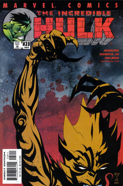 Incredible Hulk 2000 #28 502 Direct Edition Signed by John Romita Jr. - back issue