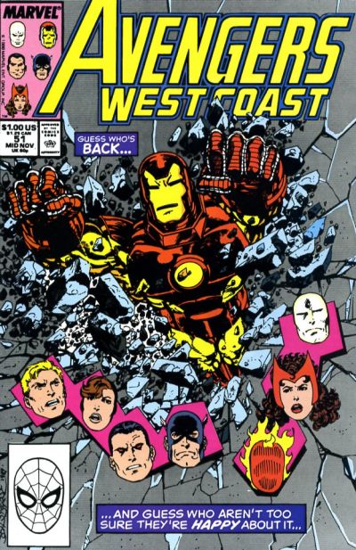 Avengers West Coast 1989 #51 Direct ed. - back issue - $3.00
