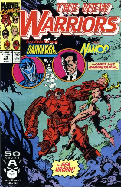 The New Warriors 1990 #14 Direct ed. - back issue - $3.00